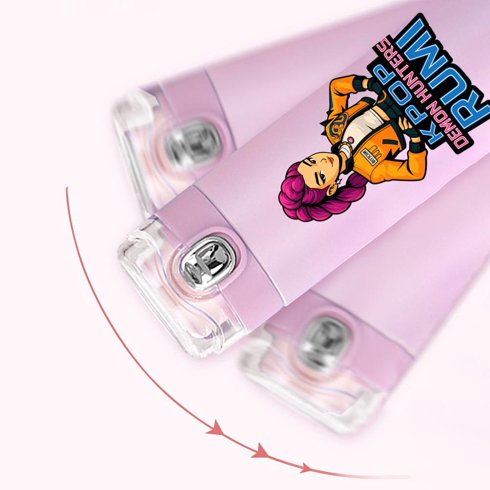 Anime K-Pop Demon Hunters Printed Thermos Cup Portable Stainless Steel 400Ml Water Bottle Leak Proof Camping Water Cup Kid Gift