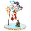 1 Set Buddha Statue Crystal Tree Exquisite Home Office Decor Living Room Crystal Tree Ornament Spiritual Sculpture Decoration