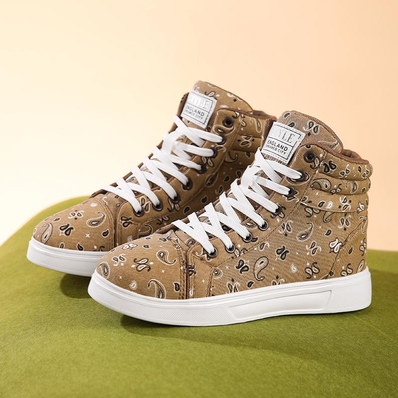 

Кеды для скейтборда мужские женские высокие кроссовки холст граффити дизайн удобные дышащие унисекс спортивная обувь размер 35-47 35 хаки