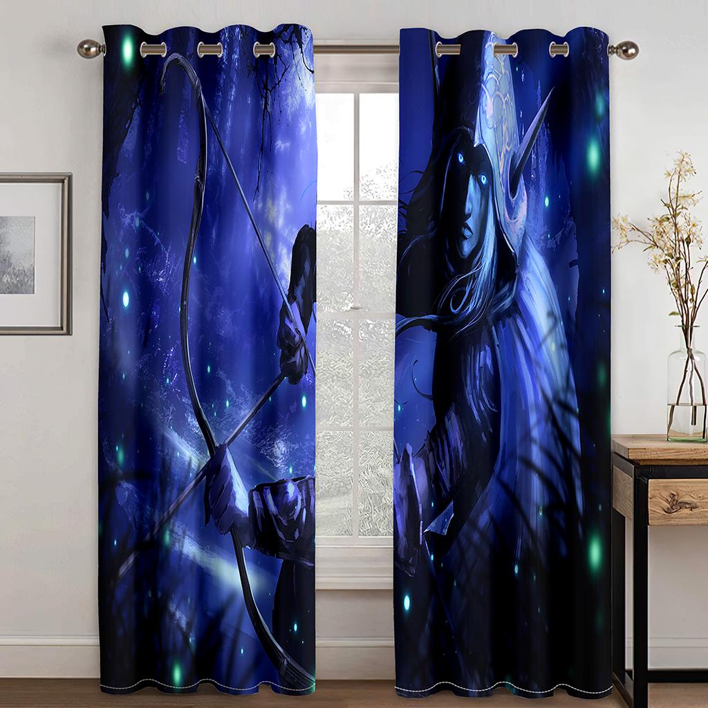 Game Cool Boy Luxury Cartoon Animation Window Curtains For Living Room Bedroom Bathroom Kicthen Door Home Decor On Sale 2Pieces