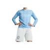 Puma Striped Print V-Neck Long Sleeve Soccer Jersey Men Tops Blue 770439-01