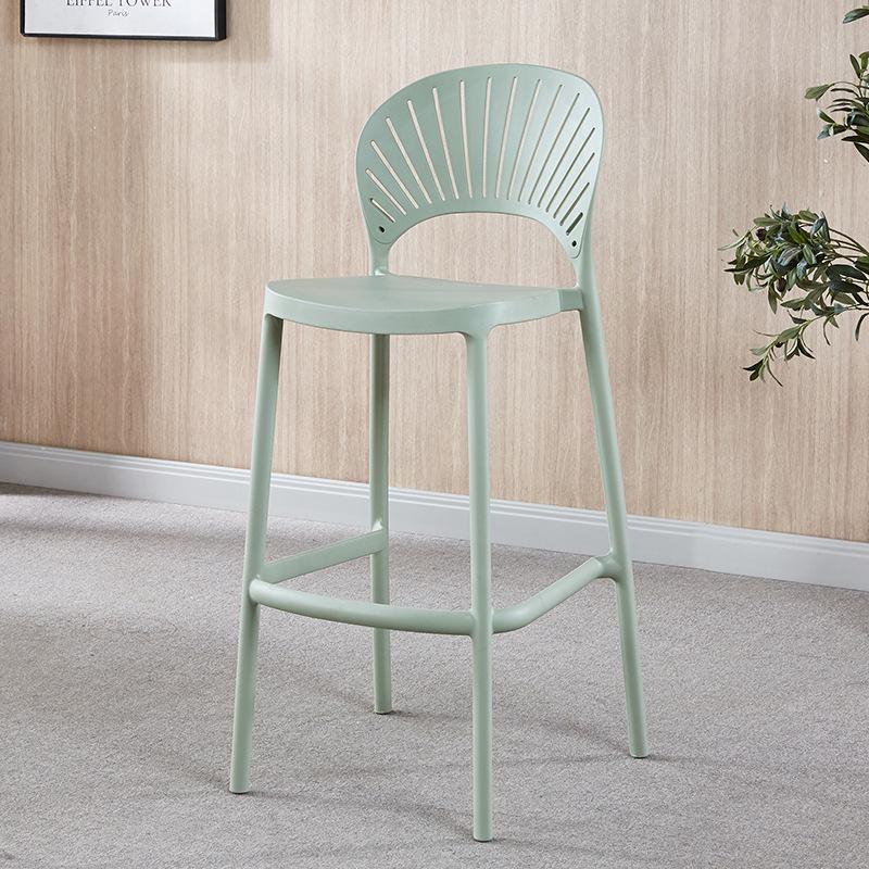 Nordic Style Stackable Bar Stool - Simple, Modern High Stool Reception Chair, Plastic Internet Celebrity Chair.