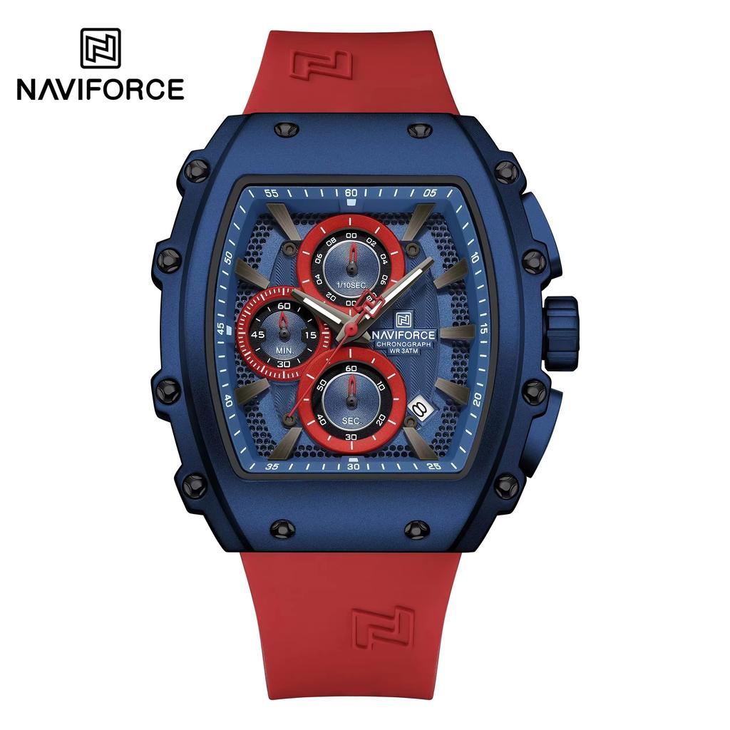Top Brand NAVIFORCE 8070 Personalizado Men's Watch High Quality Original Brand Square Watches with Silicone Strap Reloj 2025