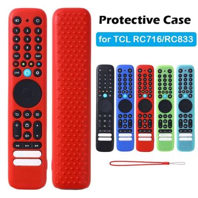 Custodia protettiva in silicone di alta qualità con cordino protettivo Copertura per telecomando Guscio morbido antiurto per TCL RC716/RC833