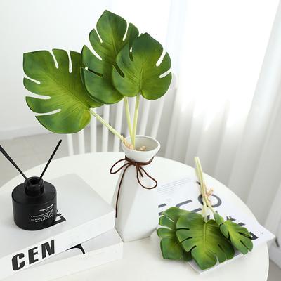 3 stücke Künstliche Pflanze Grüne Blätter Real Touch Lotusblatt Gefälschte Pflanze Simulation Palm Schildkröte Blatt Hochzeit Tisch Dekoration