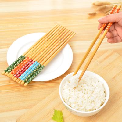 5 paia di bacchette per alimenti, comode e rispettose dell'ambiente, leggere, in stile giapponese, per spaghetti di legno floreali, per hotel
