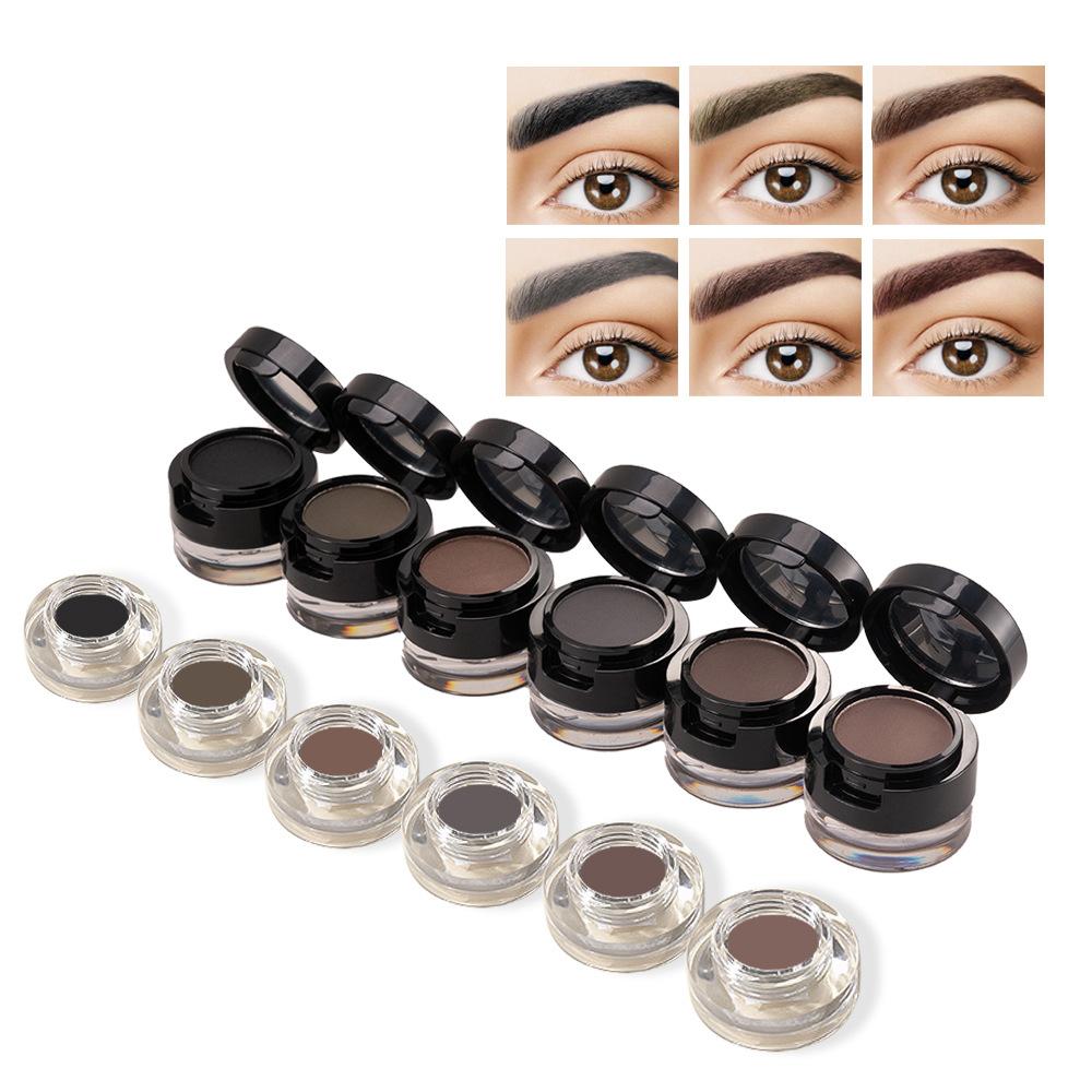 

6 цветов Тонирующий крем для бровей Длительный водонепроницаемый макияж Натуральный кофе Серый Коричневый Черный Двойной слой Пудра для бровей Комбо