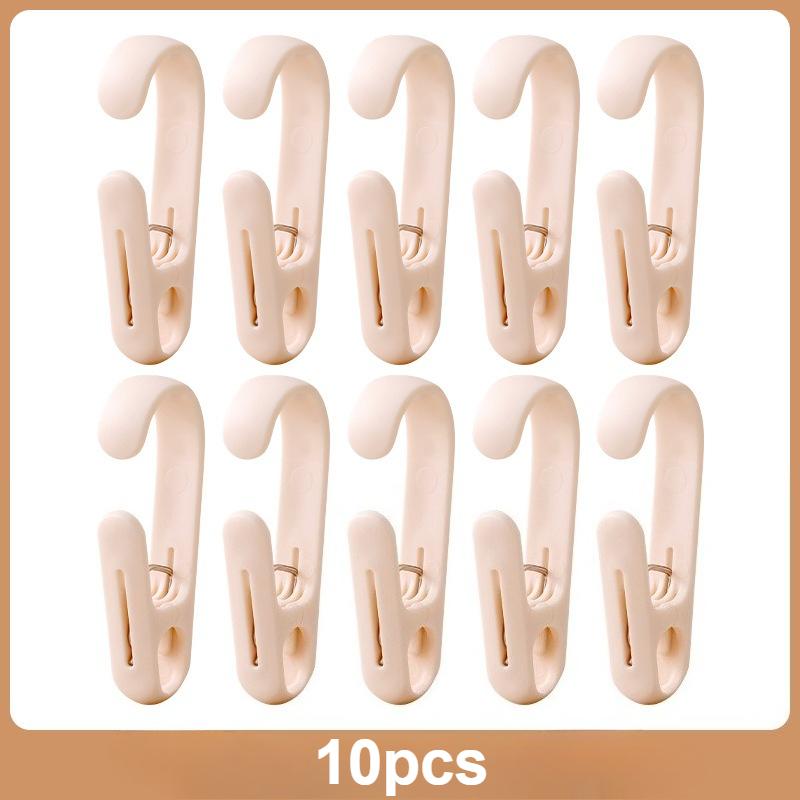 10pcs Multi-Purpose Clothes Clip Hook,Strong Plastic Clothes Hanger, Beach Towel Clips,Chair Clips,Towel Rack Clips,for Clothing