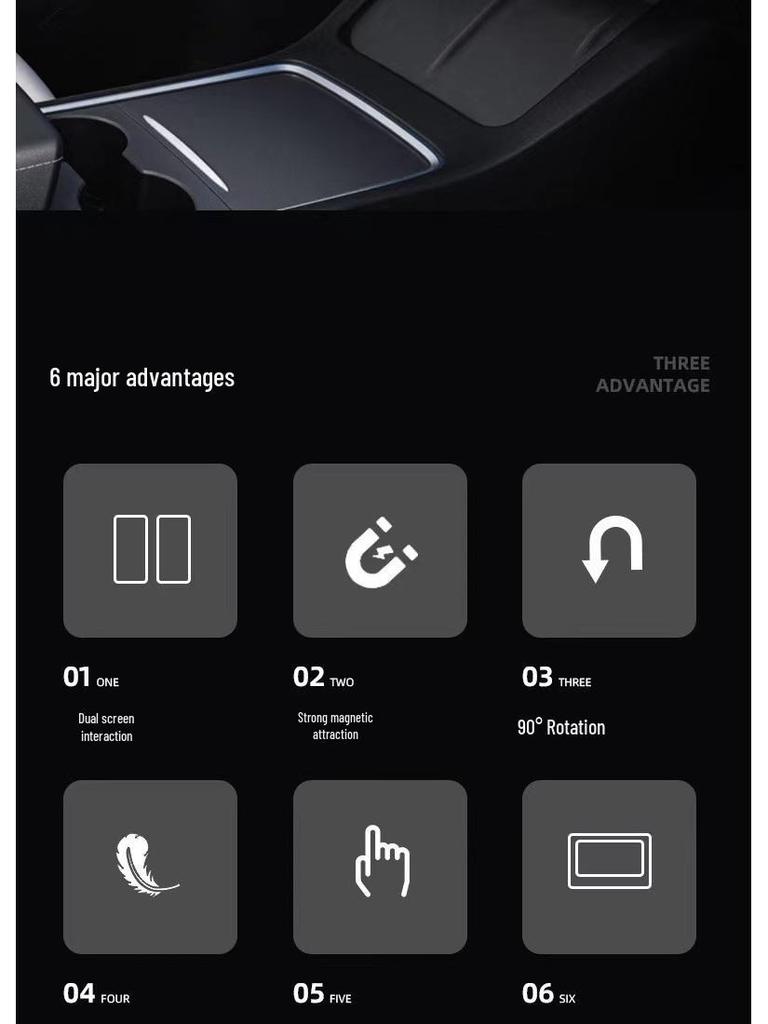 Tesla Floating Screen Magnetic Car Mount & Laptop Extension Phone Holder