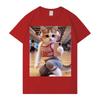 Funny Cat Gym Graphics T Shirt Fashion Short Sleeve Tee Summer Tide Print Hip Hop Tops Unisexs Unisex Sports Cozy Clothing