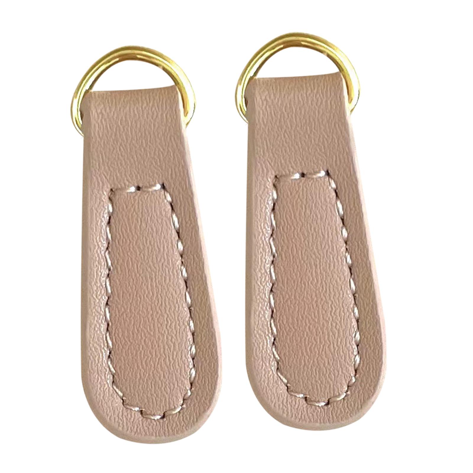 

2 Pieces Zipper Pulls PU Leather Replacement Zipper Parts Zip Puller Tag for Luggage Handbags Suitcase Jacket Accessories бежевый