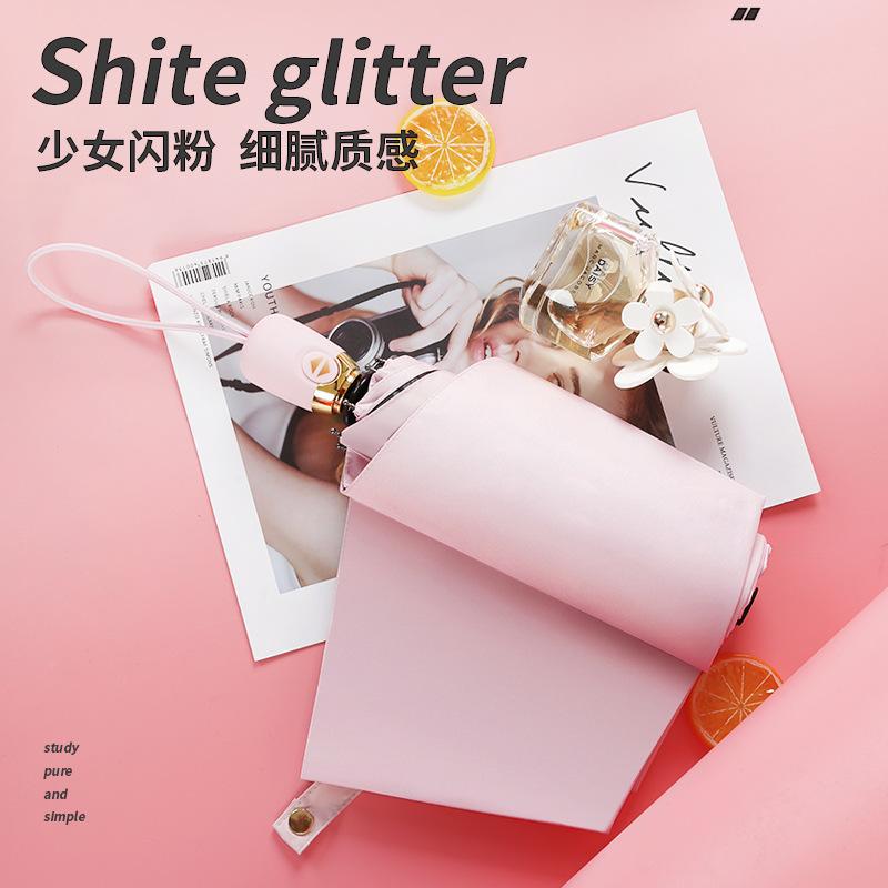 Automatic umbrella weather and rain vinyl umbrella cartoon cute sun umbrella creative Korean version of Muse tri-fold umbrella