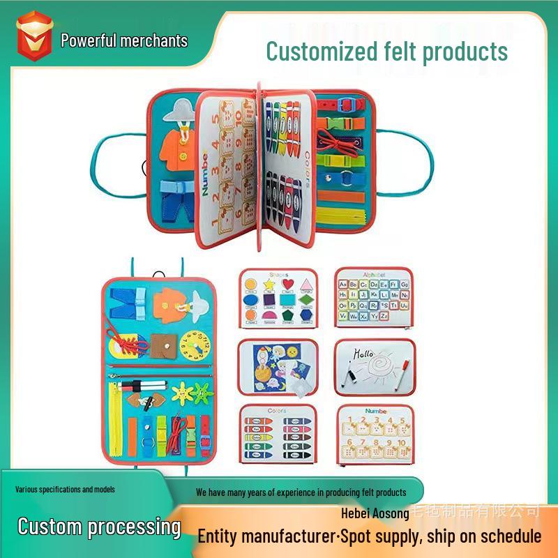 Montessori Toddler Felt Busy Board - Early Education Puzzle & Learning Tool