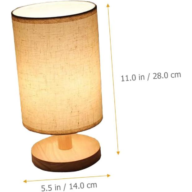 Linen Cloth Desktop Lamp Light Nightstand Lamp Bedside Night Light Tabletop Light