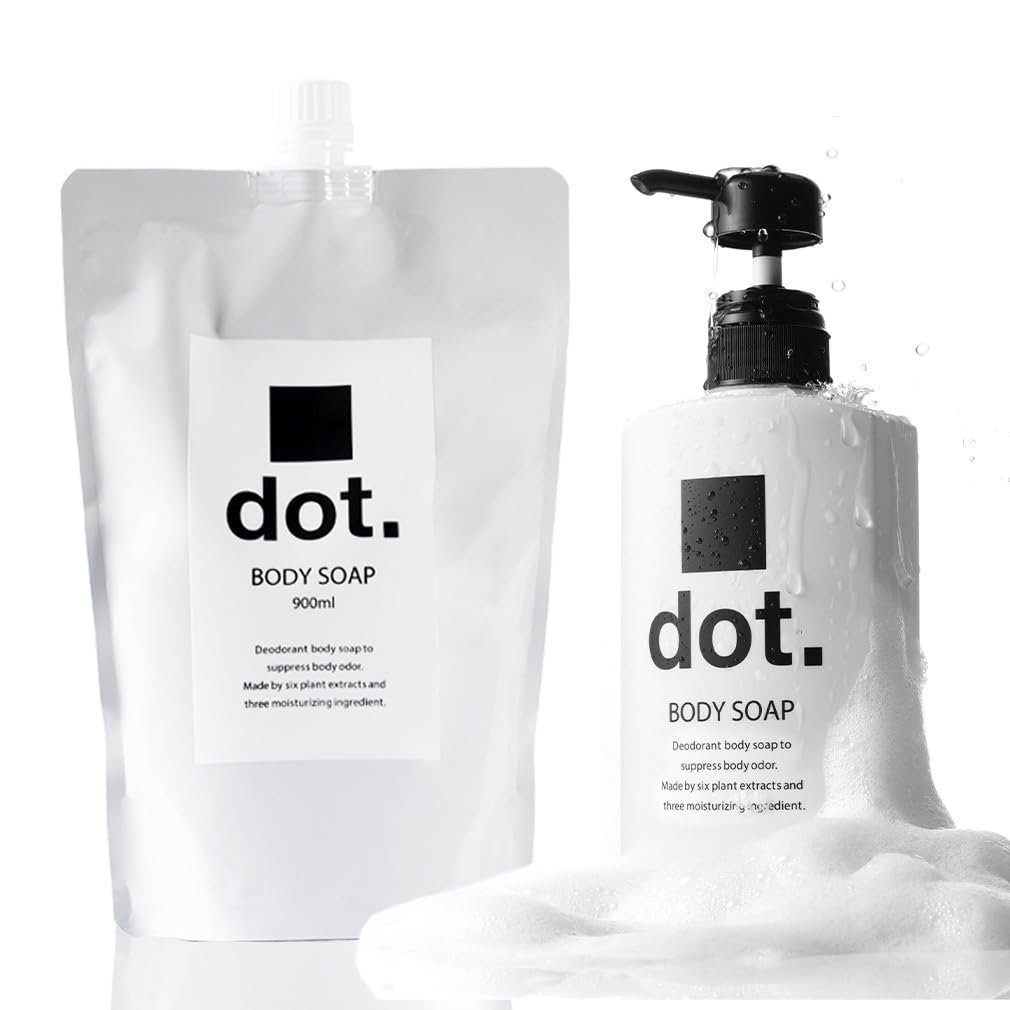 dot Supply Deodorant Body Soap 450ml 900ml Refill Set for Back Underarm Foot Body and Body for Men and 3-Month + Acne, Sweat, Odor, Odor, Odor.