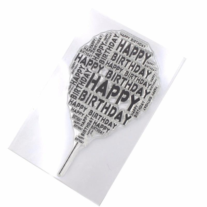 Transparent Silicone Clear Happy Birthday Balloon Stamp for Scrapbooking DIY Photo Album Decor