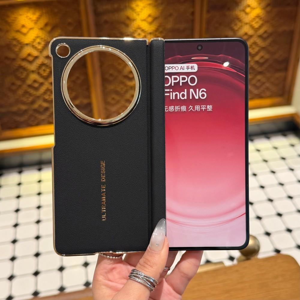 Für OPPO Find N6 Hülle Neue Luxus PU-Leder Skin Plating Schutz-Rückabdeckung Hülle Für OPPO FIND N6 N 6 Handyhülle