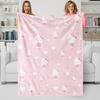 Sanrio Hello Kitty All-Over Print Pink Flannel Blanket Soft Warm Plush Throw Sofa Bed Cover Office Nap Shawl Travel Camping Gift