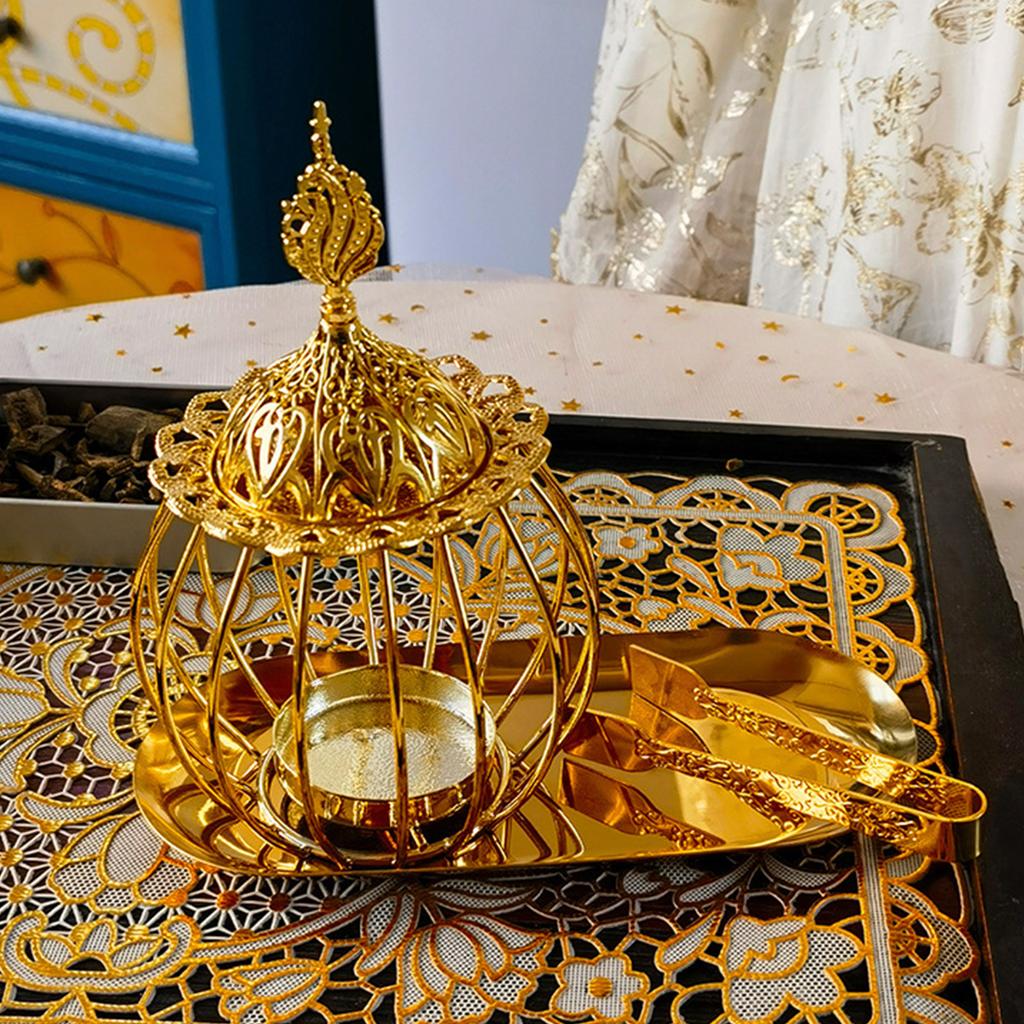 Arab Incenses Burners Set for Aromatherapies and Meditations Room Completing with Tray and Tongs Candle Holder Censers