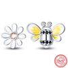 Factory  925 Sterling Silver Jewelry Animal Heart Sparkling Zircon Earrings Circle Flower Original Charm Earrings Gift