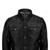 AL KHALID Real Soft  Lambskin Leather Motorcycle New Men's Black Leather Causal  Wear Shirt