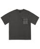 Peullukeu Out-Pocket Slam Logo Patch Pigment Short Sleeve T-Shirt Dark Gray Fst734