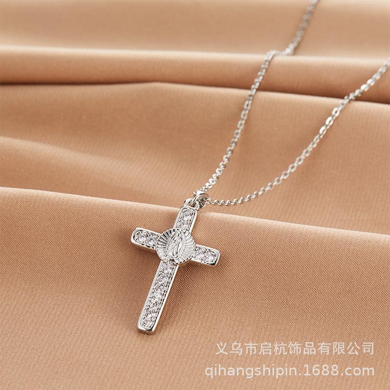 Cross Necklace Men'S And Women'S Personality Versatile Trend Silver Pendant Accessories