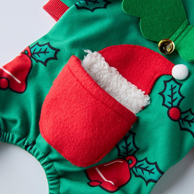 Festive Small Dog Costume with Wing Decoration for Autumn, Winter, Christmas & Halloween