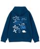 Astral Projection Graffiti Oversized Wide Shoulder Zip-Up Hoodie_Teal Blue