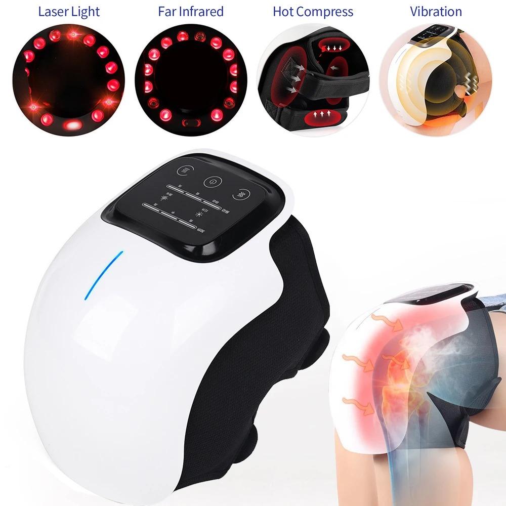 Cordless Knee Massager with LED Screen Infrared Heat and Vibration Knee Pain Relief for Swelling Stiff Joints Stretched Ligament