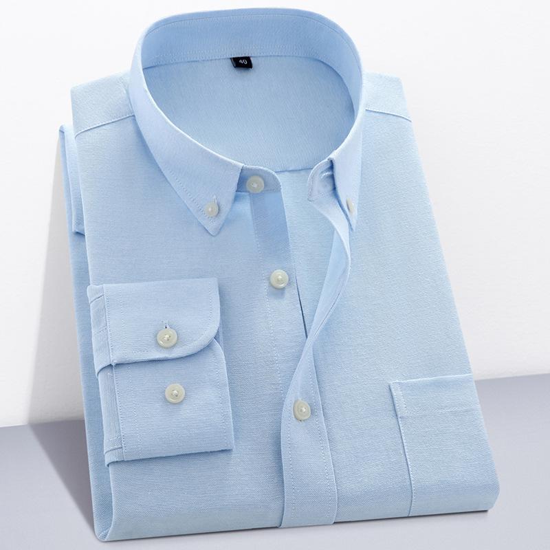 

Youth Oxford Cloth Long Sleeve Shirt - Comfortable, Casual, Breathable Artistic Men s Shirt with Optional Logo Size 40