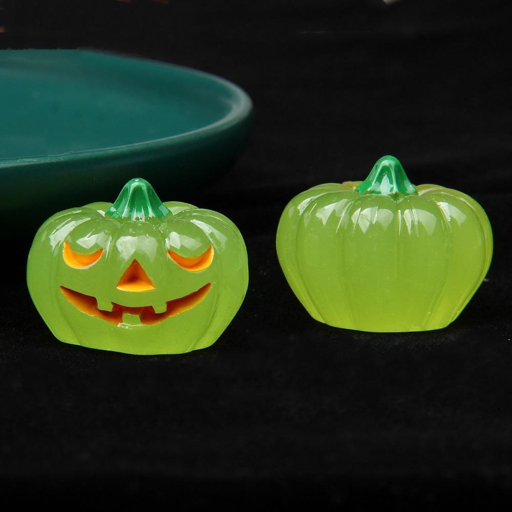 8 st Halloween Ljusande Pumpa Figurer Harts Skrivbordsdekoration för Uteplats Gård Trädgård