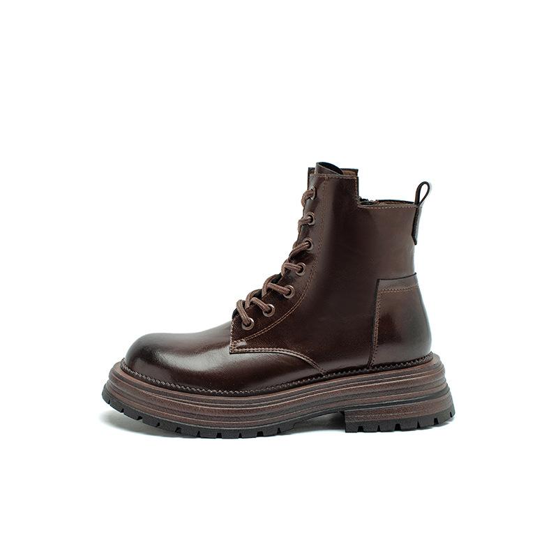 Augustine Martin Boots Women's 2025 New Autumn and Winter British Style with Skirt Platform Maillard Spring and Autumn Boots