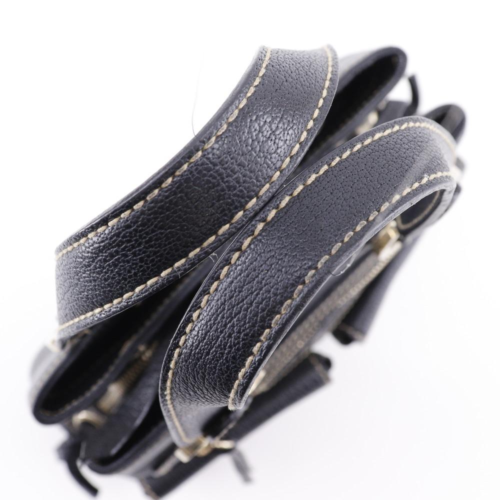 BVLGARI Maxi Rettale Handbag 2WAYShoulder black leather Women Used