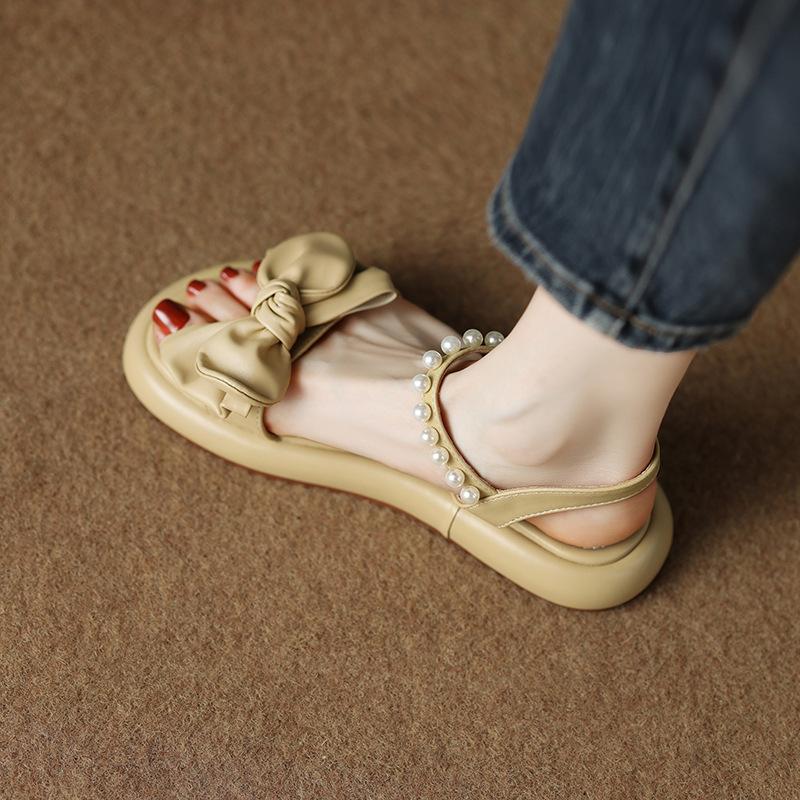 733-16 Summer New Fairy Style Flat-bottomed Muffin Thick-soled Versatile French Style with Skirt Women's Sandals