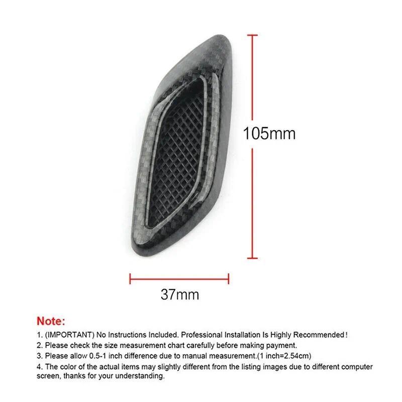 6Pcs Universal Car Air Flow Vent Hoods for Most Cars Carbon Fiber Side Sticker Exterior Accessories