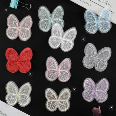 Embroidery Label Cartoon Butterfly Cloth Label Lace Embroidery Sticker DIY Hand Account Accessories Accessories Patch, Sticker Cloth Sticker