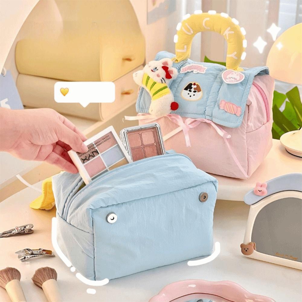 Kawaii Cute Cabin Makeup Bag House-shaped Toiletry Bag Portable Handheld Cosmetic Case  Ladies