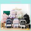 Trendy Nylon Backpack For Students Large Capacity Unisex School Bag In Various Colors