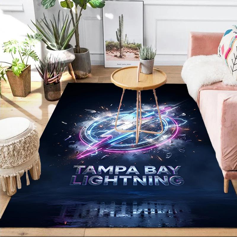 Tampa Lightning Logo Area Rug Suitable for Indoor And Outdoor,Carpets for Kitchens, Homes, Offices, Living Rooms,Home Decor,Christmas Gift