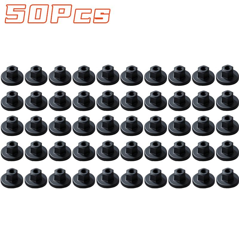 50PCS BMW X3 X5 X6 Car Clips Hex Head Plastic Self-Threading Nut Retainer Chassis for Rear Bumper Splash Shield Auto Parts
