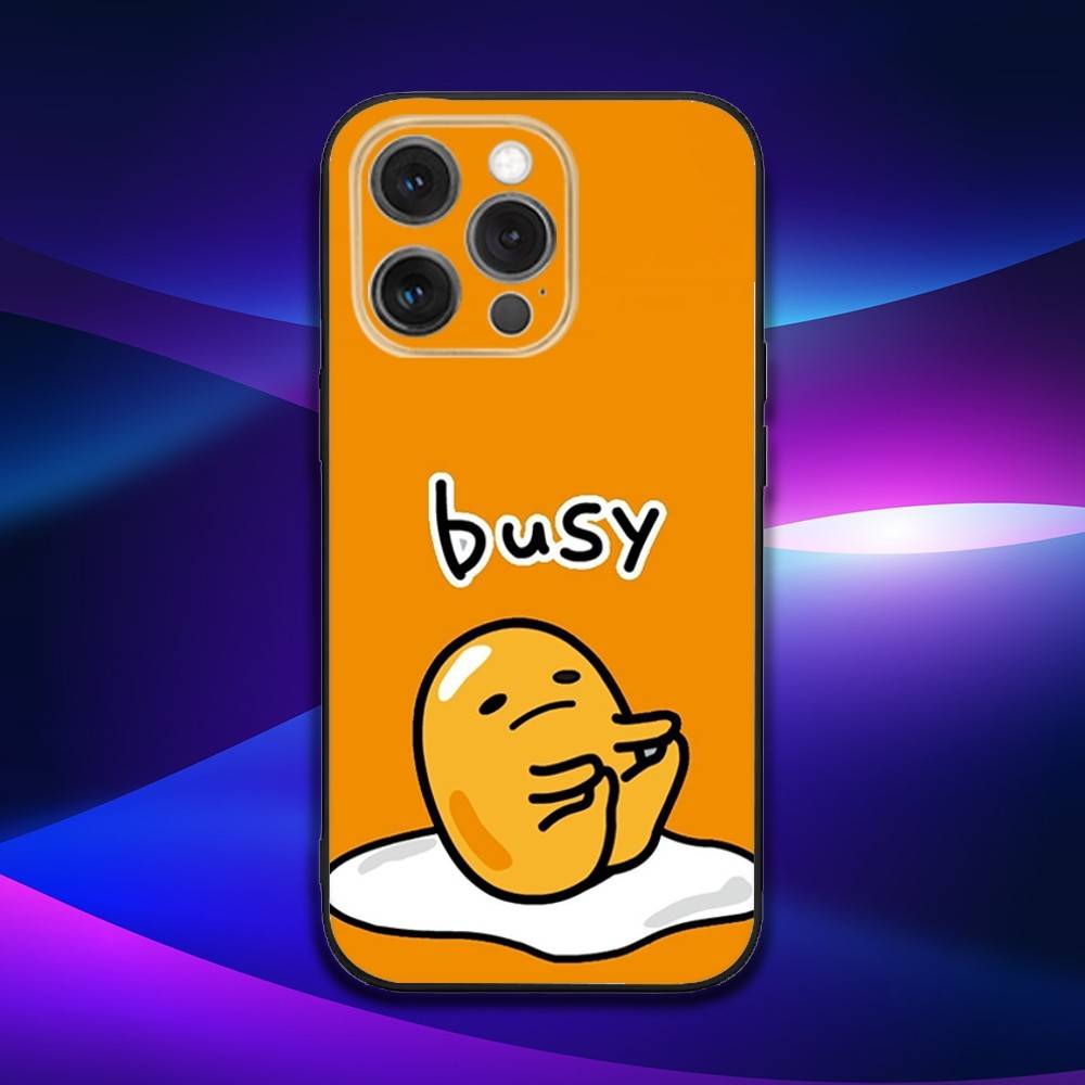 G-Gudetama Cute E-Egg Phone Case For iPhone 16e,16,15,14,13,12,11,Pro,X,XS,Max,XR,Plus,Mini Soft Black Cover