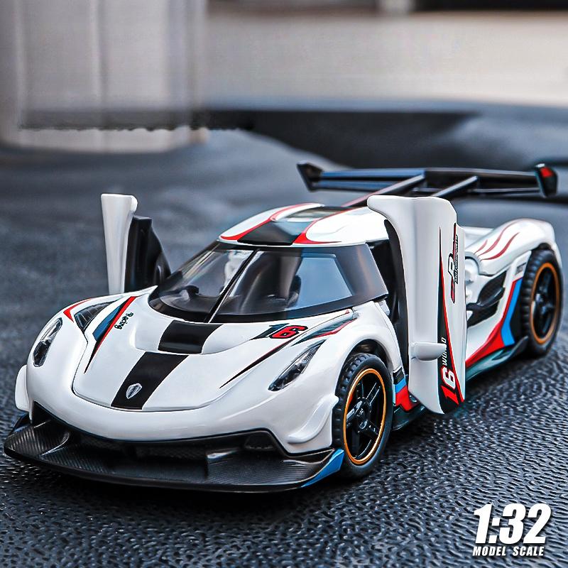 Diecast 1:32 Jesko Super Car Model Sound Light Children Boy Toy Vehicles Collective Miniature Voiture Birthday Gift