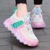 28-38 Children's Pink Leather Waterproof Rotation Buttons Sports Shoes Boys Basketball Sports Shoes Girl Sports Shoes