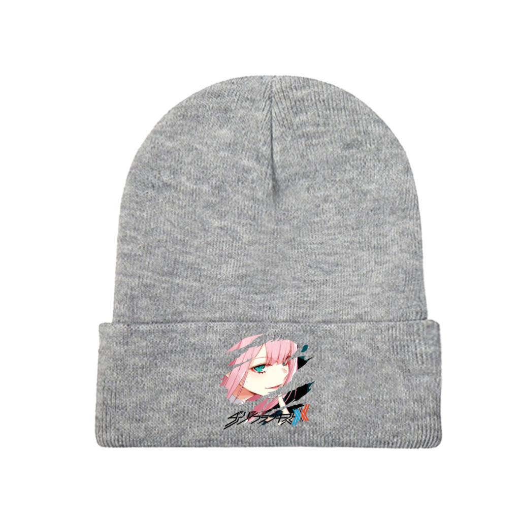 Darling in The Franxx Zero Two Movie Strickmützen Damen Unisex Beanies Wintermützen Hip Hop Cap