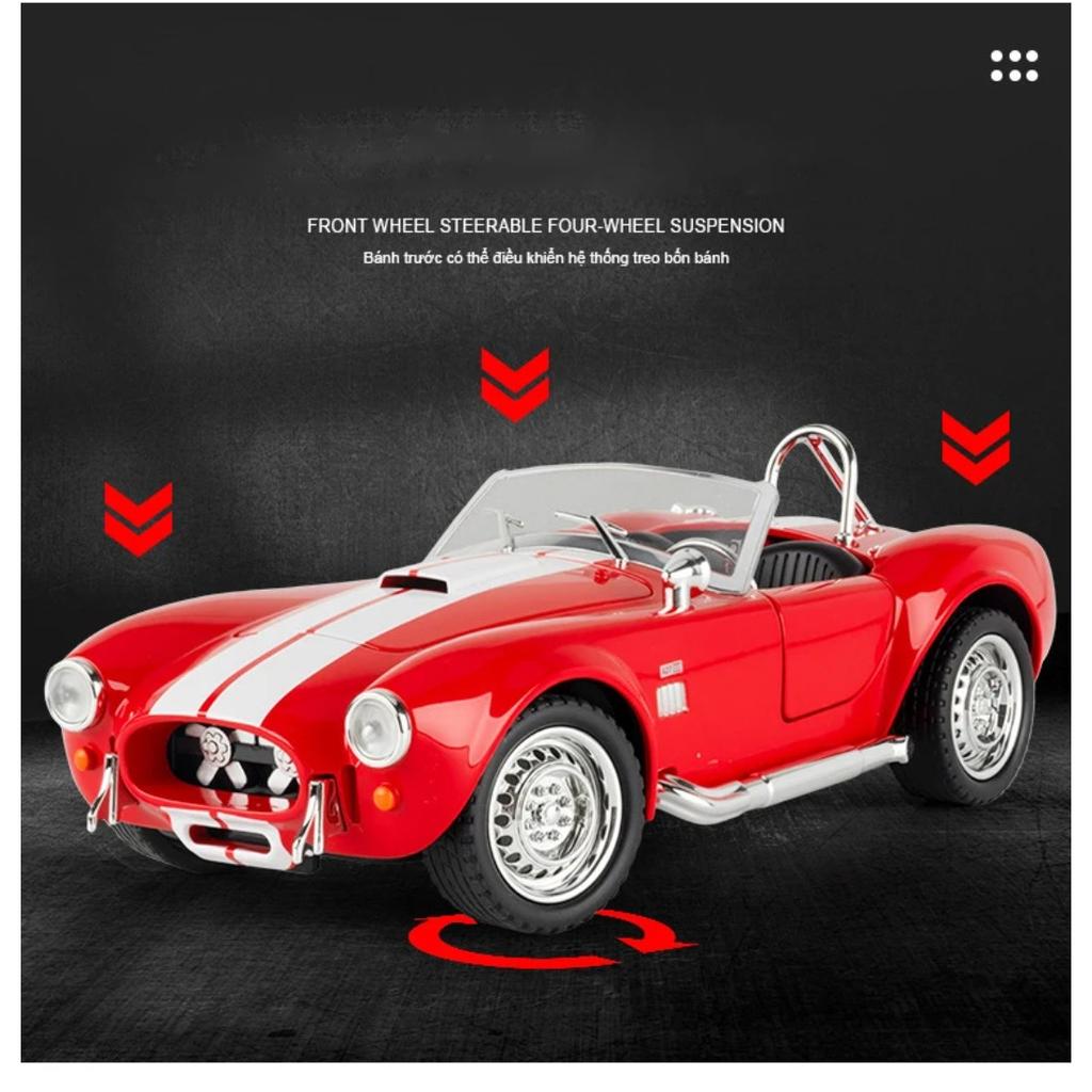 1/22 Ford Shelby Cobra 427 S/C Alloy Car Model Sound and Light Pull Back Children's Toy Collectibles Birthday Gift