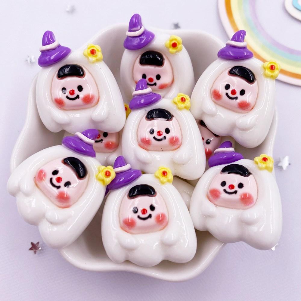 Bunte Harz Großer Kürbis Geist Schädel Flatback Cabochon Stein Figuren 10 Stück DIY Schleife Halloween Zubehör Scrapbook Bastelarbeiten