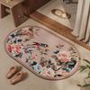 Traditional Chinese Style Elegant Bathroom Floor Mat Absorbent Diatomite Durable Stain Resistant Non Slip Entrance Mat For Bathroom