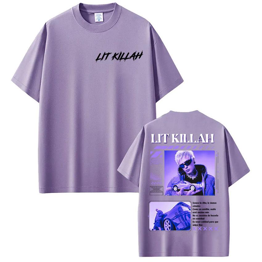Rapper Lit Killah Album Tshirt Tour Merch Vintage Oversized Short Sleeve Tshirts Unisexs Hip Hop Gothic Punk T Shirts Streetwear