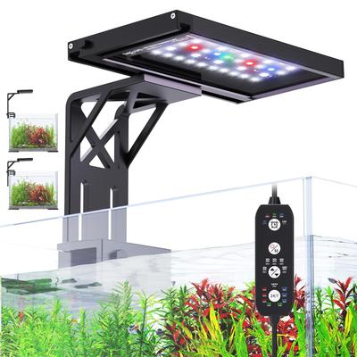 SEAOURA Aquarium-Clip, Aquariumkörper, LED-Beleuchtung und Beleuchtung, kompatibel mit Clip-Aquarien, 10 Stufen voller Lichtbewertung, 7 Farben, automatisch